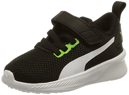 Puma Flyer Runner V Inf Kinder Sneaker Green Flash-White-Black EU 25 - Laufschuhe für Kinder mit atmungsaktivem Mesh-Obermaterial und dämpfender EVA-Zwischensohle. Ideal für Komfort und Style beim Spielen und Laufen.