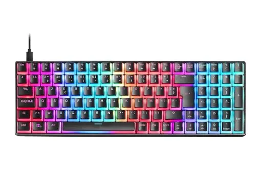 Mars Gaming MKULTRA, Französische Sprache, Mechanische Tastatur Schwarz RGB, Kompakt 96%, Schalter Outemu SQ Braun