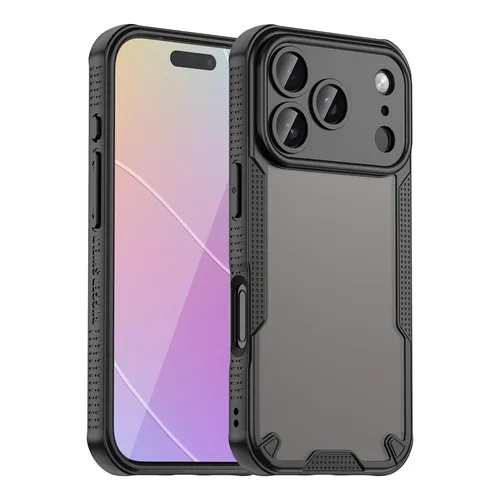 Für Apple iPhone 17 Pro Armor Glaze Design Kunststoff Hybrid TPU Hülle Schwarz
