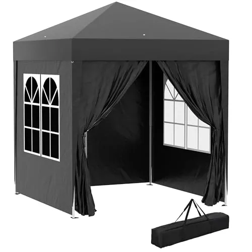 Outsunny Faltpavillon 2x2m in schwarz von Outsunny