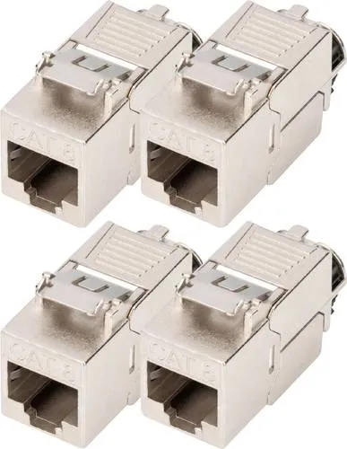 Digitus DN-93816-4 Keystone Modul CAT 8.1 - Keystone Modul für höchste Netzwerkleistung, geschirmt und werkzeugfrei montierbar – ideal für professionelle Anwendungen.