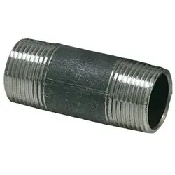 Stahl Rohrdoppelnippel - schwarz 1