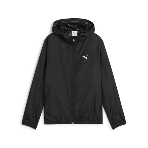 PUMA Essentials Regular Windjacke für Mädchen, Gr. 116, schwarz - Stylische PUMA Windjacke für aktive Mädchen. Mit Kapuze, elastischen Bündchen und praktischen Leistentaschen – ideal für jedes Wetter und jede Aktivität.