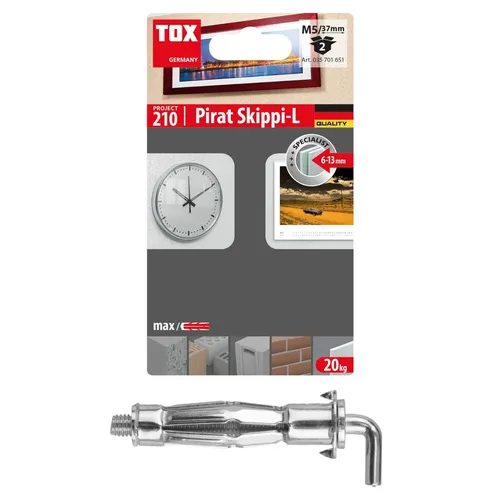 Stück Tox Pirat Skippi-L Hakendübel M5 x 37 Dübel Acrobat Hohlraum Gipskarton 2