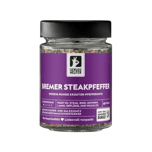 Bremer Gewürzhandel Bremer Steakpfeffer, Gewürzmischung für Steaks, geschrotet, 60g im Glas