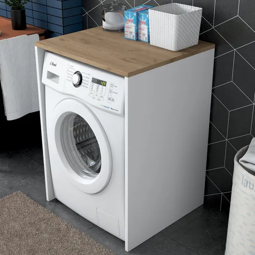 Skye Decor Waschmaschinenumbauschrank - Waschmaschinenumbauschrank aus 100% melaminbeschichtetem Holzwerkstoff, ideal für platzsparende Lösungen mit einfacher Selbstmontage.