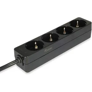 Equip 333281 Steckdosenleiste Schwarz - 1,80m Anschlusskabel mit Kaltgerätestecker, max. 2200W für zuverlässige Stromversorgung