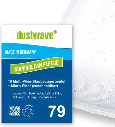 Sparpack - 10 Staubsaugerbeutel passend für Fakir (nilco) - S-Klasse Bodenstaubsauger von dustwave® Markenstaubbeutel – Germany + inkl. Micro-Filter