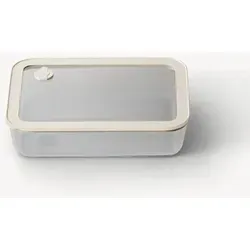 Frischhaltedosen aus hochwertigem Borosilikatglas mit Deckel, rechteckig - Luftdicht & stapelbar 820 ml - Transparent