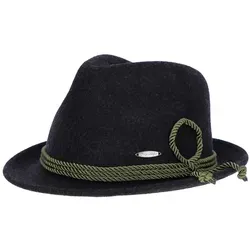 Steigenhöfer Manufaktur Trachtenhut Herren JAKOB - bayrischer Wanderhut Dreispitz aus 100% Schurwolle Größenverstellbar und integriertes Schweißband, Ideal fürs Oktoberfest schwarz 57