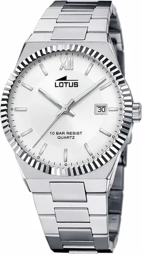 Elegant Herrenuhr Lotus 18835/1 - Silber - Herrenuhr aus Edelstahl mit elegantem silbernen Ziffernblatt, wasserdicht bis 10 ATM und ausgestattet mit Quarzwerk für präzise Zeitmessung.