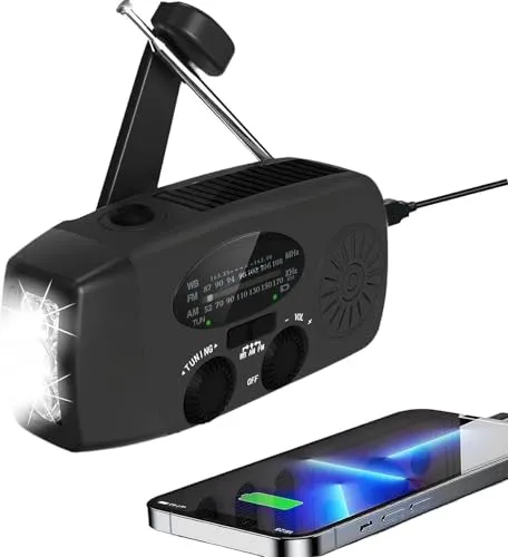 Asucway Tragbares Kurbelradio mit Powerbank von SOLARBABY