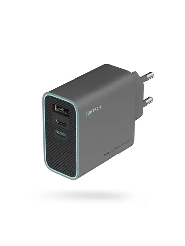 Cuktech CUKAD653EUGR 65W GaN-Wandladegerät - Effizientes 65W GaN-Wandladegerät mit 2x USB-C und 1x USB-A. Kompakt und leistungsstark, ideal für schnelles Laden unterwegs.