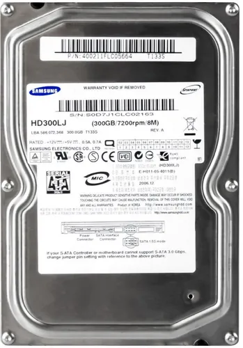 Produktbild FESTPLATTE SAMSUNG SPINPOINT T133 HD300LJ 320GB 7200U/min 16MB SATA II 3.5