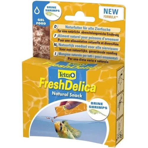 Tetra FreshDelica Brine Shrimps - 16 x 3 g Beutel, natürlicher Snack in Gelee für gesunde Zierfische und optimale Akzeptanz