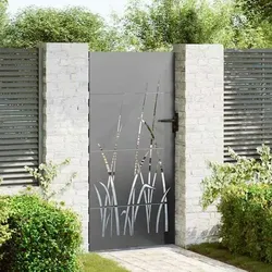 vidaXL Gartentor Schwarz 85 x 175 cm – Pulverbeschichteter Stahl mit stylischem Laserschnittdesign - Gartentor aus robustem, wetterfestem Stahl, ideal für Sicherheit und Stil im Garten. Das moderne Laserschnittdesign verleiht deinem Außenbereich eine persönliche Note.