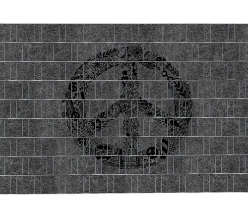 zaunzu Sichtschutzstreifen PEACE - Bedruckter Sichtschutz 2,5m x 1,8m, (1 Rolle, Motivdruck Sichtschutzstreifen), Einfarbiger Druck für Doppelstabgitter