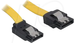 DELOCK 82470 - SATA 3 Gb/s Kabel gerade auf oben gewinkelt 20 cm gelb