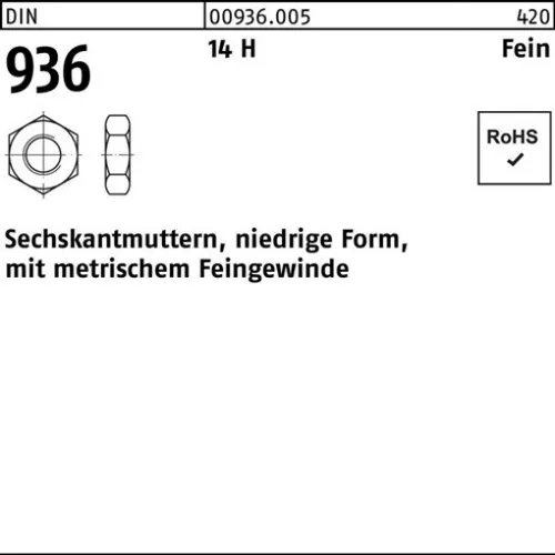 100er PACK(Stk) 000936000050100100 Sechskantmutter DIN 936 M 10 x 1 14 H