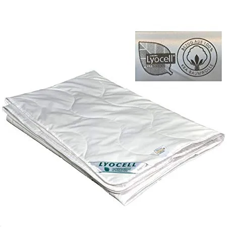 Garanta Naturfaserbettdecke Sommerdecke - super leicht aus Lyocell Tencel - Bettdecken aus 100% Naturmaterialien, feuchtigkeitsregulierend und ideal für erholsamen Schlaf. Hergestellt in Deutschland, perfekt für empfindliche Haut und umweltfreundlich verpackt.