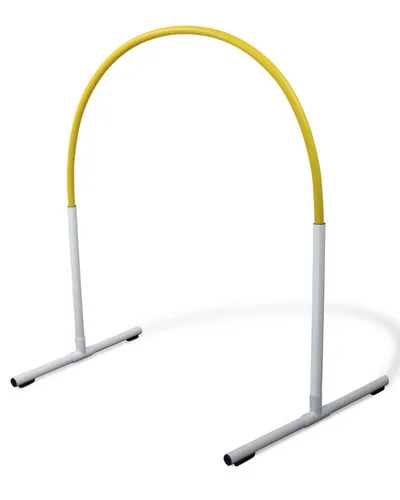 Superhund Agility-Slalom Hoop aus Kunststoff, Weiße Basis mit farbigem Bogen Farbe Weiß/Gelb