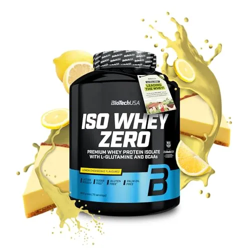BioTechUSA Iso Whey Zero (1816 g, Zitronen-Käsekuchen) - Sportnahrung mit hochwertigem Molkenprotein-Isolat, laktosereduziert, zucker- und glutenfrei – ideal zur Unterstützung des Muskelaufbaus und für eine gesunde Ernährung.