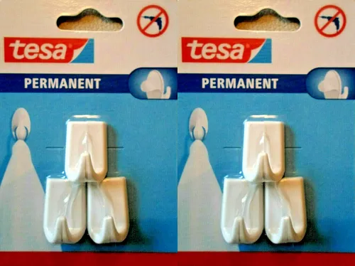 tesa Klebehaken Handtuchhaken Wandhaken Haken selbstklebend 6 Stück weiß