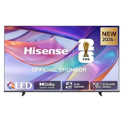 Hisense 58E7DS Fernseher 58 Zoll, 4K UHD QLED, Smart TV, Hi-View AI Engine, 60Hz Game Mode Plus, Dolby Vision IQ, HI-QLED Colour, Filmmaker Mode, AI Smooth Motion, Airplay, Sprachsteuerung[2026]