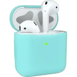 EAZY CASE - Schutzhülle für AirPods 1 & 2 Hülle Hellblau Silikon Case Stoßfest mit Deckel Schutz Antikratz Etui Cover rutschfeste Silikonhülle... - Blau