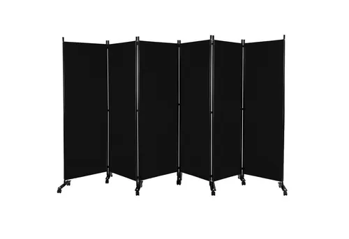 COSTWAY Paravent, 6 tlg. Raumteiler, auf Rollen, klappbar, 334,5 x 172 cm
