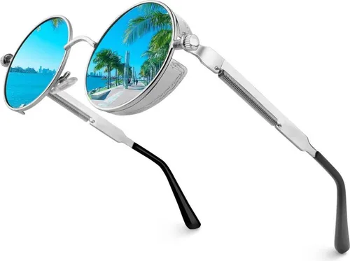 CGID Retro Runde Sonnenbrille mit UV400 Schutz - Stilvolle Retro Sonnenbrille mit polarisierten Linsen für optimalen Augenkomfort. Ultraleichtes Design und verstellbare Nasenpads sorgen für höchsten Tragekomfort im Alltag.