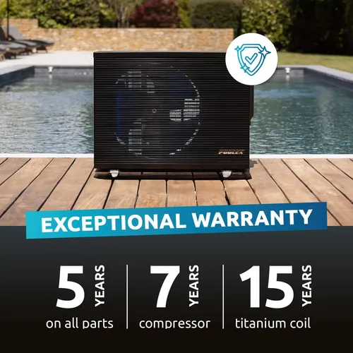 POOLEX Jet Pro Wärmepumpe 12,8 kW für Pools - Effiziente Pool-Wärmepumpe für Temperaturen bis -20 Grad. Ideal für ganzjährige Nutzung und sorgt für angenehme Wassertemperaturen.