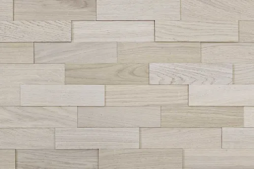 Wodewa Wandpaneel Echtholz Eiche arctic - Serie 200, BxL: 5,00x20,00 cm, 0,01 qm, (Set, 100-tlg) zur Decken- und Wandmontage geeignet, Farbe hellbraun, 3D-Optik