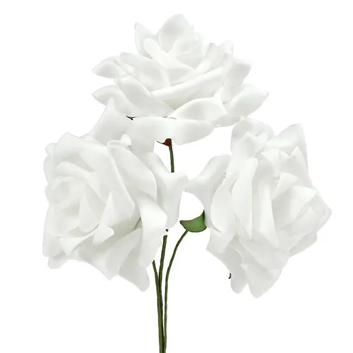 Foamrosen Weiß Hochzeit Dekoration Ø10cm 8 St