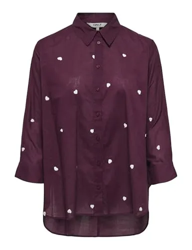 ONLY ONLNEW LINA GRACE LS EMB SHIRT NOOS WVN - Stilvolles Blusenshirt mit Hemdkragen und Knopfleiste, aus 100% Baumwolle für optimalen Tragekomfort, ideal für lässige Anlässe in Größe XS (34)