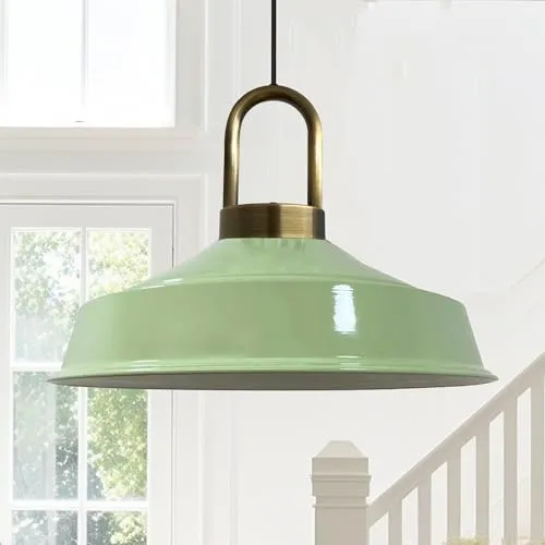 bamyum Asletl-Lock Hängelampe - Vintage Pendelleuchte Ø40 cm - Lampen für den Innenbereich, moderne und industrielle Hängelampe aus Metall, ideal für die Küche oder den Esstisch, höhenverstellbar und einfach zu installieren.
