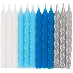 Geburtstagskerzen blau silber 24 von Unique