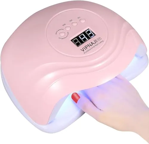 VIPNAJI 168W Nageltrockner, UV LED Lampe für Gel Nägel, 10/30/60/99s Timer, Professionelle Lampe mit Sensor LCD-Anzeige, Abnehmbare Bodenplatte