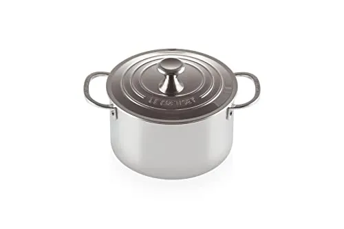 Le Creuset 3-ply PLUS Edelstahl Fleischtopf 20 cm - Hochwertiger 20 cm Fleischtopf aus 3-ply PLUS Edelstahl mit gleichmäßiger Wärmeverteilung, ideal für fettfreies Kochen. Für alle Herdarten geeignet und bis 260 °C backofenfest.