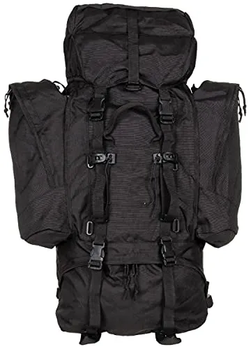 Tourenrucksack ALPIN 110 l schwarz - Robuster Rucksack mit 110 l Fassungsvermögen, gepolstertem Beckengurt und abnehmbaren Seitentaschen für optimalen Tragekomfort bei Touren.