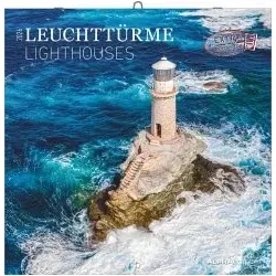 Leuchttürme 2026 - Broschürenkalender 30x30 cm (30x60 geöffnet) - Kalender mit Platz für Notizen - Wandkalender - Wandplaner - Leuchtturmkalender