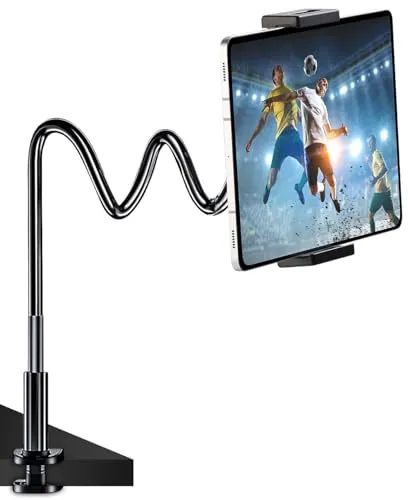 Callstel iPadhalterung: Flexible Schwanenhals-Tablet-Halterung, für Tablets bis 10,5?/26,7 cm (Tablethalterung Schwanenhals, Halter, Handy)