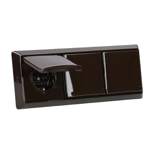 Busch-Jaeger Allwetter 44 SCHUKO Steckdosen-Set 3-fach IP44 Braun