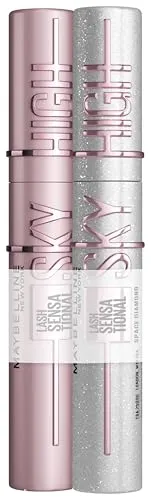 MAYBELLINE NEW YORK Mascara Set: Lash Sensational Sky High + Sky High Space Diamond - 2-tlg. Mascara Set für extrem lange und voluminöse Wimpern, dank innovativer Sky-High-Technologie und Tower-Flex-Bürste.