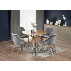 Design Esstisch HAN-111 aus Eiche Natur - Eleganter Esstisch aus echtem Massivholz, ideal für stilvolle Esszimmer. Das zeitlose Design und die hochwertige Verarbeitung machen ihn zu einem exklusiven Möbelstück.