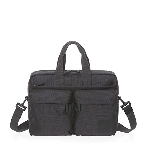 Mandarina Duck DISTRICT Aktentasche, Herren Aktenkoffer in Black Ink - Aktentasche mit vielen Einschubfächern und gepolstertem Laptopfach, ideal für Ordnung und Sicherheit, Maße: 39 x 28 x 8 cm.