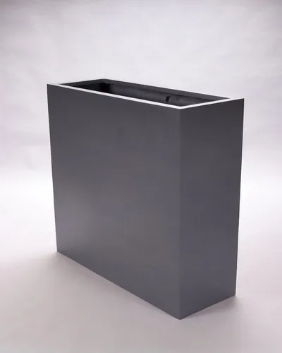 Elegant Einrichten Pflanzkübel XXL Raumteiler aus Fiberglas 108x40x100cm anthrazit-metallic - Robuster Pflanzkübel für Innen- und Außenbereich, handgefertigt aus Fiberglas. Pflegeleicht, wasserdicht und frostbeständig – ideal für kreative Gestaltung und langlebigen Einsatz.
