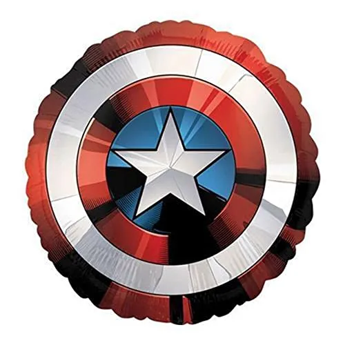 Avengers Shield Supershape, Rot, Weiß, Blau in silber von Amscan