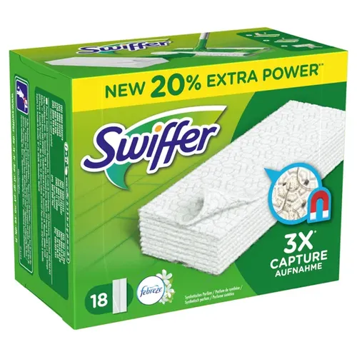 Procter and Gamble Swiffer Trockentücher Nachfüllung mit Febrezeduft, 18 Tücher