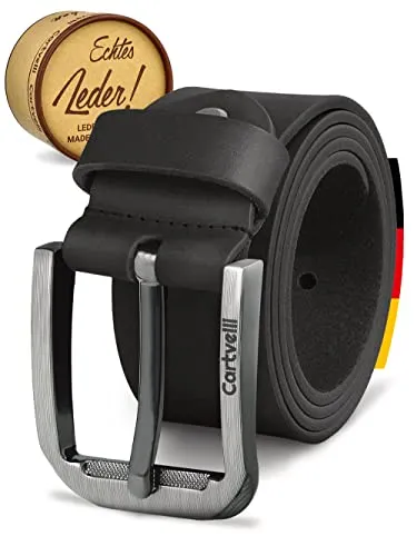 Cartvelli Premium Ledergürtel Herren Grau 80cm in grau von Cartvelli